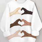 Women's Love Hands Graphic Print Cozy Sweatshirt