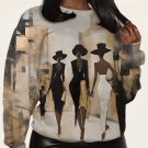 Women's Elegant Female Oil Painting Print Cozy Sweatshirt