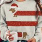 Women's Christmas Santa Hat Long Dachshund Print Sweatshirt
