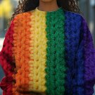 Women's Rainbow Proud Colorblock Print Cozy Sweatshirt