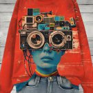 Women's Vintage Loudspeaker Woman Art Print Sweatshirt