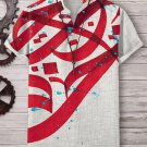 Men's Abstract Calligraphy Patterns Art Print Casual V Neck T-Shirt