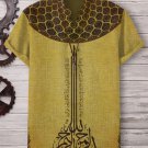 Men's Calligraphy Oud Ethnic Patterns Art Print V Neck T-Shirt