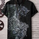 Men's Arabic Calligraphy Animal Art Print V Neck T-Shirt