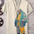 Men's Kimono Gorillas Art Print V Neck T-Shirt