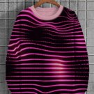 Men's Retro Luminous Wavy Striped Pattern Print Sweatshirt