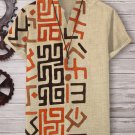 Men's African Traditional Patterns Print Short Sleeve V Neck T-Shirt