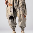 Men's Dog Walking On A Leash Art Print Loose Drawstring Waist Sweatpants
