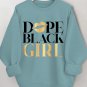Women's Dope Black Girl Print Cotton Long Sleeve T-Shirt Thin Sweatshirt
