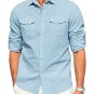 Men's Casual Chest Pockets Single Breasted Long Sleeve Shirt