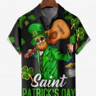 Men's Saint Patrick's Day Guitar Clover Print Short Sleeve Shirt