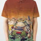 Men's Frog Warrior Saber Japanese Art Print Casual Half Button Shirt