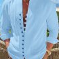 Men's Retro Cotton And Linen Casual Long Sleeve Shirt