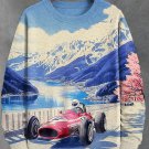 Men's Mount Fuji Cherry Blossom Racing Car View Art Print Sweatshirt