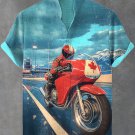 Men's City Motorcycle Landscape Art Print Shirt