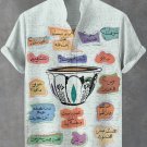 Men's Fun Middle Eastern Coffee Art Print Short Sleeve Shirt