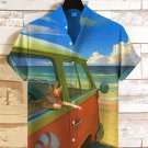 Men's Cat Takes Bus Vacation Style Print Casual Shirt