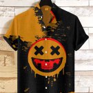 Men's Halloween Scary Skull Smiley Face Art Print Shirt