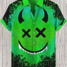 Men's Halloween Demon Smiling Face Art Print Casual Shirt