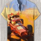 Men's Brave Cat Driving A Race Car Art Print Casual Shirt