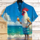 Men's Seaside Beach Vacation Cock Art Print Casual Shirt