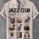 Men's Jazz Music Musical Instruments Art Print Shirt