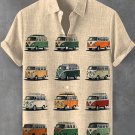 Men's Retro Hippie Bus Nostalgia Art Print Shirt