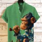 Men's Chimpanzee Plays Chess Art Print Casual Shirt