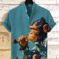 Men's Chimpanzee Plays Chess Art Print Casual Shirt