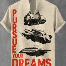Men's Pursue Your Dreams Vintage Car Art Print Casual Shirt