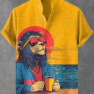 Men's Chilling Sunrise Coffee Art Print Shirt