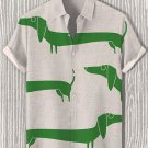 Men's Dachshund Art Graphic Print Short Sleeve Shirt