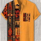 Men's Traditional Tribal Abstract Art Print Casual Shirt