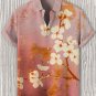 Men's Gold Foil Cherry Blossoms Japanese Art Print Casual Shirt