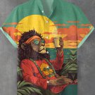 Men's Hippie Soul Reggae Lion Holiday Cafe Art Print Shirt