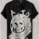 Men's Skull With Divers Helmet Art Print Short Sleeve Shirt