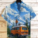 Men's Outdoor Travel Car Print Casual Shirt