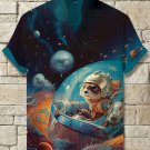 Men's Otter Spaceship Pilot Art Print Casual Shirt