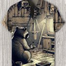 Men's Raccoon Playing Games Print Casual Shirt