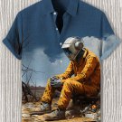 Men's Robot Futuristic Art Print Casual Shirt