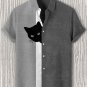 Men's Fun Hide And Seek Black Cat Print Print Casual Shirt
