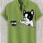 Men's Coffee And Dog Art Print Casual Shirt