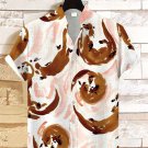Men's Otter Watercolor Art Print Linen Blend Casual Shirt