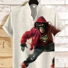 Men's Cool Dancing Monkey Street Art Print Casual Shirt