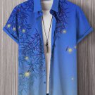 Men's Botanical Firefly Japanese Art Print Short Sleeve Shirt