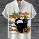 Men's Happy Carnival Be Delighted Cat Pumpkin Hello Halloween Print Shirt