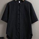 Men's Solid Color Retro Chinese Knot Button Cotton And Linen Shirt