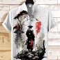 Men's Samurai Tower Tree Japanese Art Print Casual Shirt