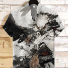 Men's Eagle Warrior Ink Painting Art Print Short Sleeve Casual Shirt