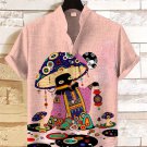 Men's Funny Psychedelic Mushroom Art Painting Print Shirt